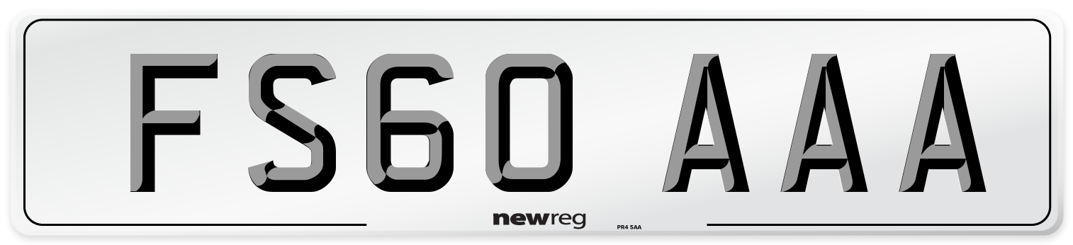 FS60 AAA Number Plate from New Reg